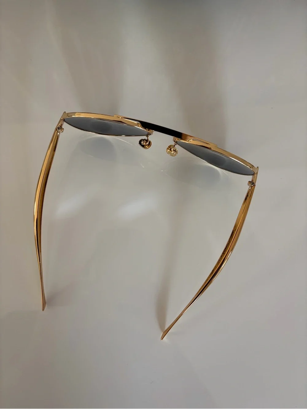 BOTTEGA VENETA STYLE Gold Aviator Sunglasses brown yellow glasses SARDINES